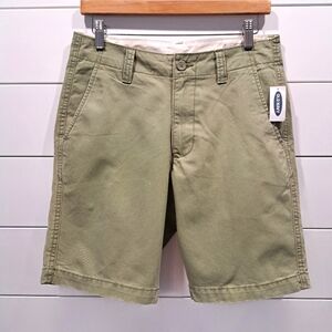 Old Navy Light Olive Green Flat Front Timeless Preppy Academia Shorts Mens 28